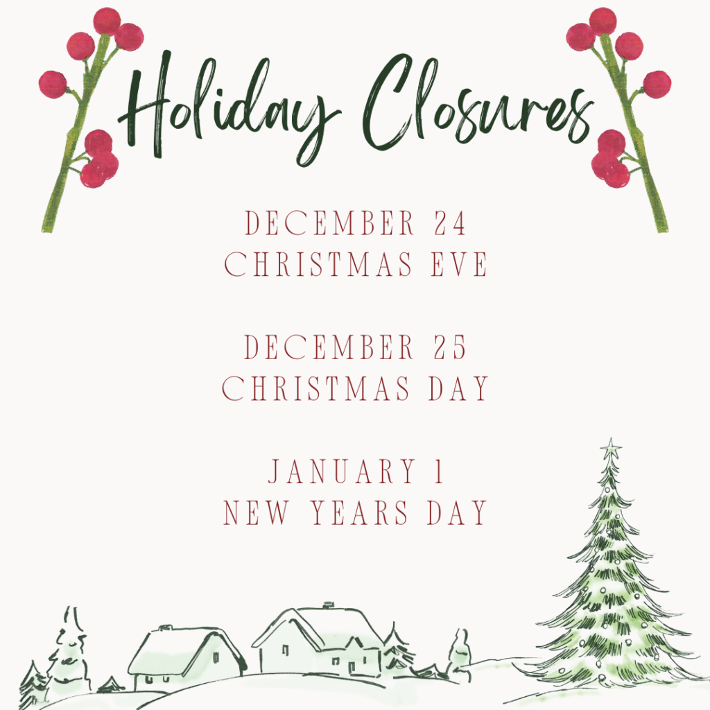 Holiday Closures